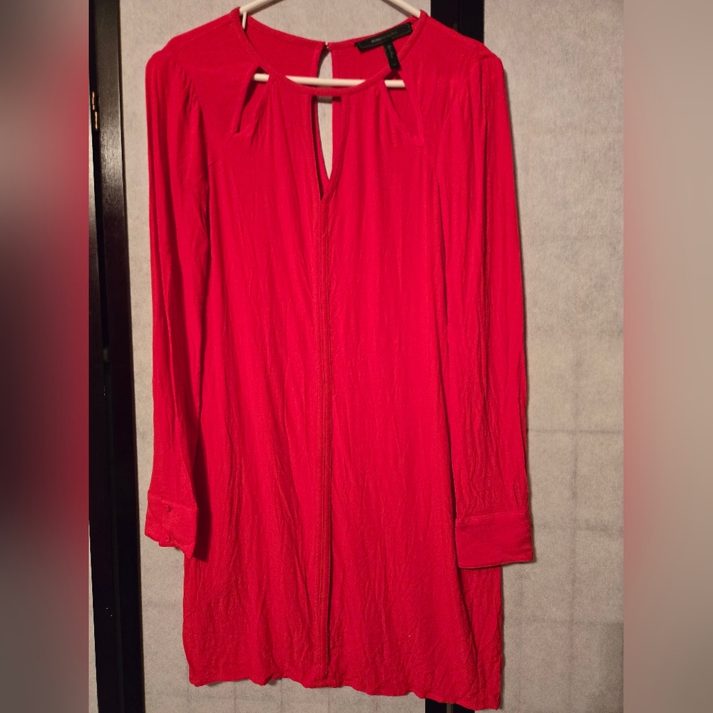 Vibrant Red Long Sleeve Dress BCBGMaxAzria XS